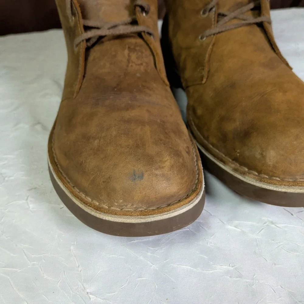 Clarks Bushacre Chukka Desert Boots Mens Size 14M Lace Up Ankle Brown Preppy